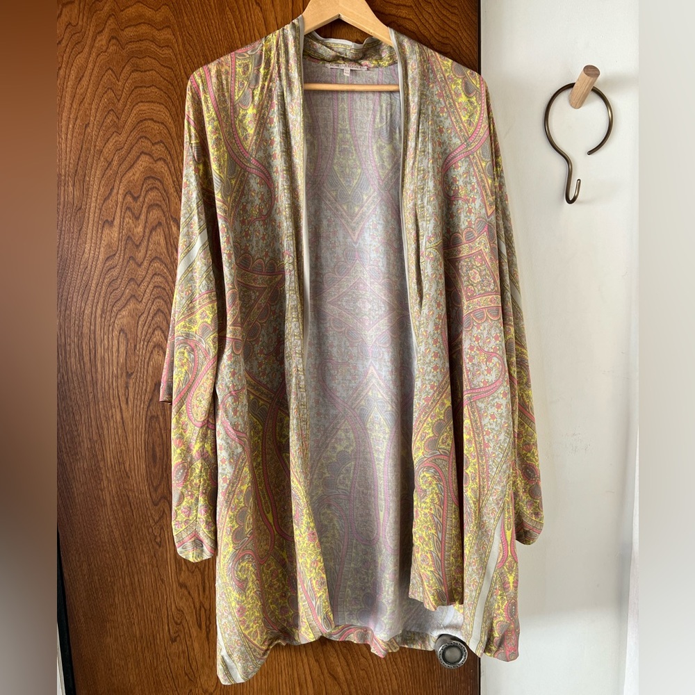Novella Royale hitchhiker kimono o/s green pink yellow